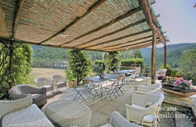 Landhus købe Arezzo, Toscana, RIF 2993 Terrasse mit Panoramablick