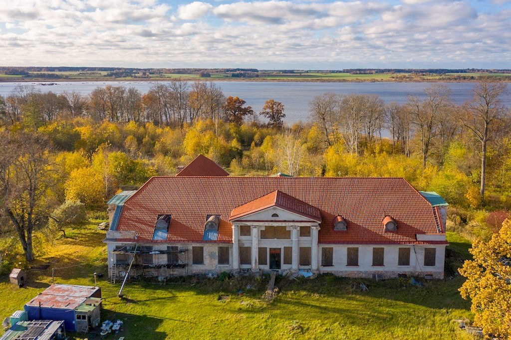 Herregård købe Līguti, Līguti 5, Kurzeme, Dronefoto