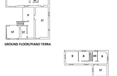 Stuehus købe Asciano, Toscana, RIF 2982 Grundrisse