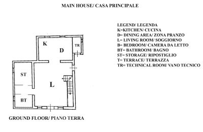 Farmhouse for sale Marciano della Chiana, Tuscany:  RIF 3055 Grundriss HH EG