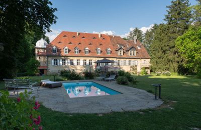 Castle for sale Baden-Württemberg:  Blick vom Pool
