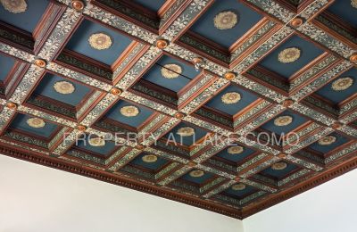 Historic Villa for sale Torno, Lombardy, Coffered Ceiling