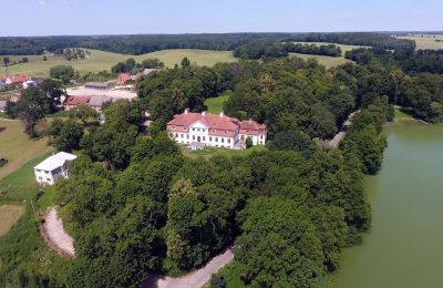 Manor House for sale Jaśkowo, Dwór w Jaśkowie, Warmian-Masurian Voivodeship, Drone view