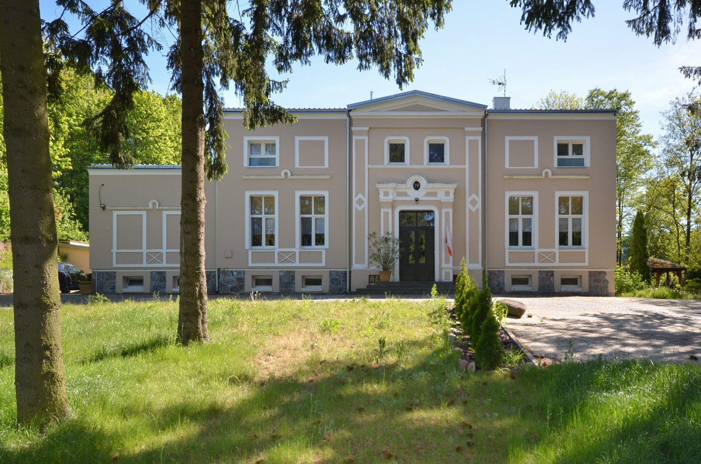 Manor House for sale powiat ostródzki, gmina Ostróda, Grabin, Grabinek, Warmian-Masurian Voivodeship, Front view