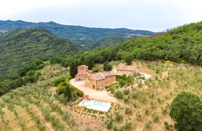 Landhus købe Figline e Incisa Valdarno, Toscana, RIF 2966 Vogelperspektive