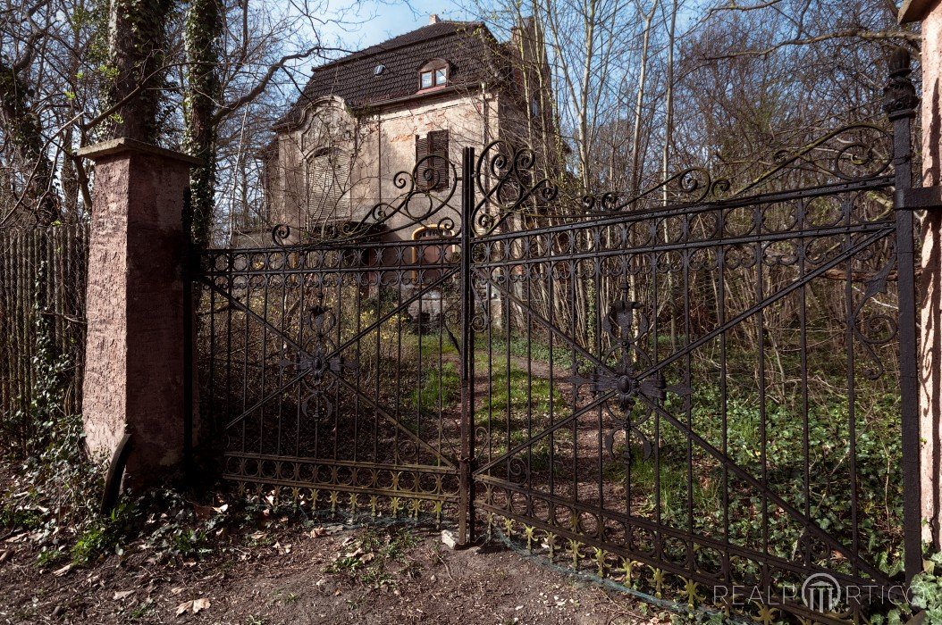 Villa of the wilhelminian era: wrought-iron  portal , Germany