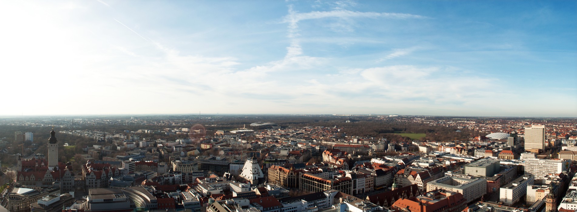 City-Tower Leipzig: Panorama View in Westward Direction, Leipzig